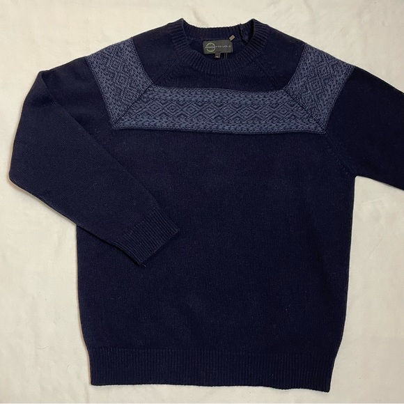 NWT New Progetto Uomo Navy Wool Cashmere Sweater Size L Made in Italy - Picture 4 of 11